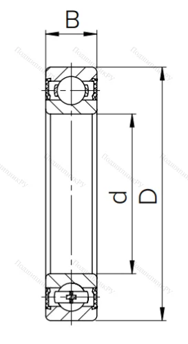 Шариковый однорядный подшипник 6-180307 С17 ГОСТ 520 в Балашихе