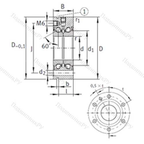 Подшипник шариковый упорно-радиальный ZKLF 50115-2RS от производителя  INA