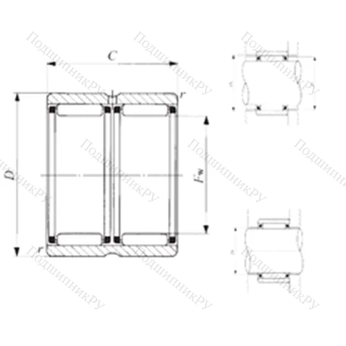 Подшипник игольчатый радиальный RNAFW 142220