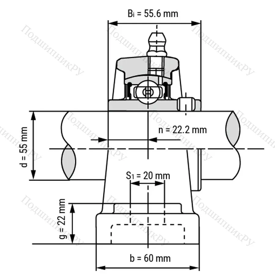 Подшипниковый узел SSUCP 211 - Вал: 55 мм