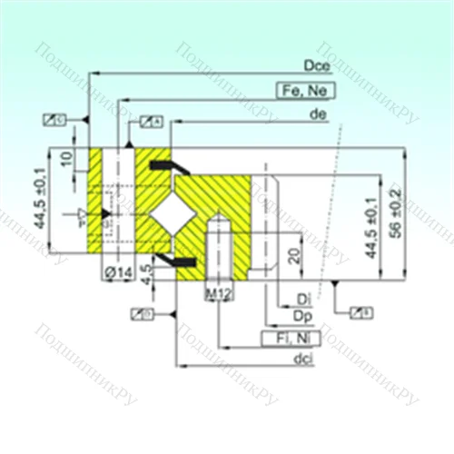 Подшипник роликовый опорно-поворотный ZR 1.14.1094.201-3SPTN