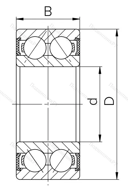 Радиально-упорный шариковый подшипник 3056207 2RS (3207 2RS) в Балашихе
