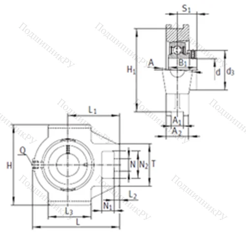 Подшипниковый узел шариковый радиальный
