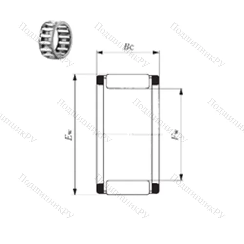 Подшипник игольчатый радиальный KT 222912 EG