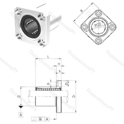 Подшипник шариковый линейный LMK 6UU от производителя  Samick
