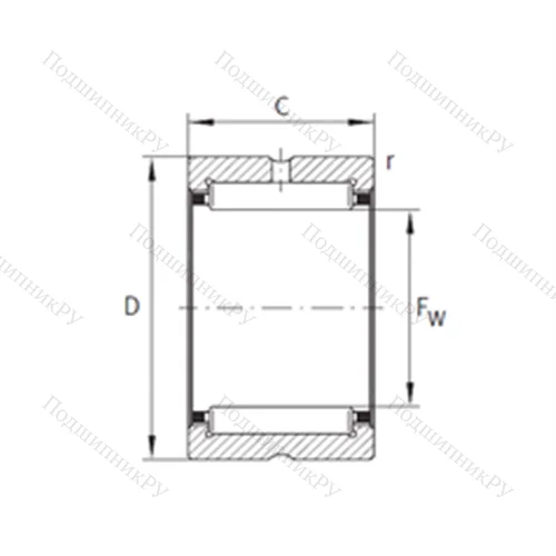 Подшипник игольчатый радиальный NK 70/35-XL