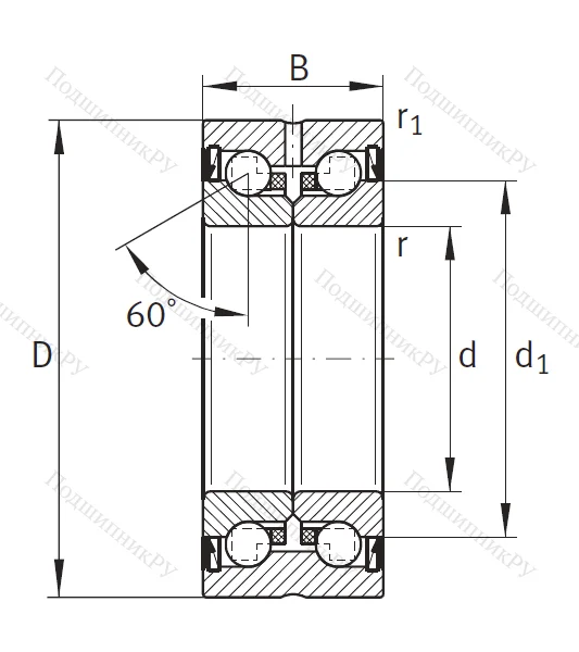 Сверхточный подшипник ZKLN 2052-2RS-XL от производителя  INA