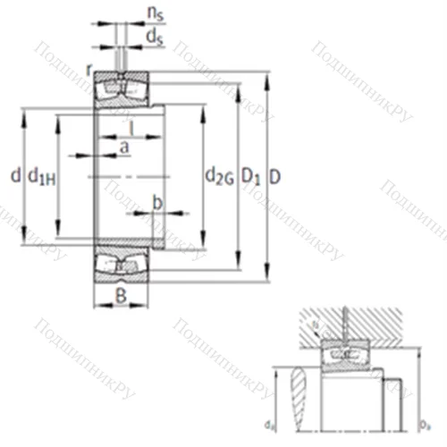 Подшипник роликовый радиальный самоцентрирующийся 24096-B-K 30-MB+AH 24096 от производителя  FAG