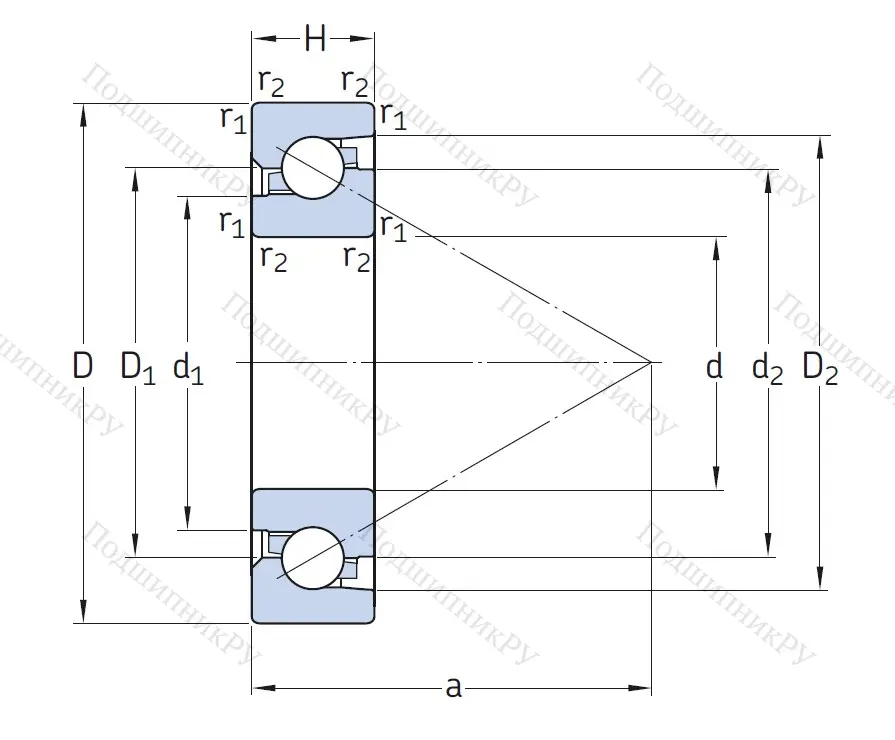 Сверхточный подшипник BSA 205 CGA (BS 225 7P 62 UM)