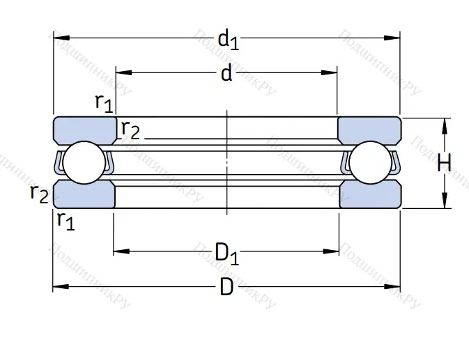 Упорный шариковый подшипник 51306