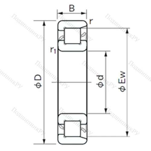 Подшипник роликовый радиальный NF 1048