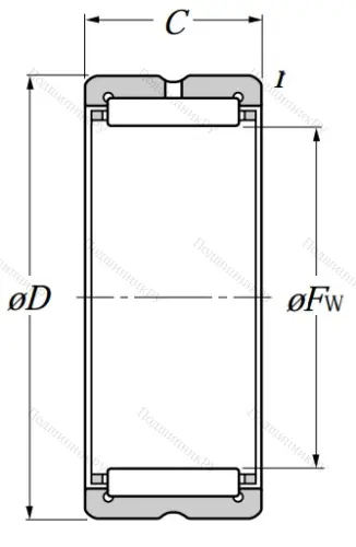 Игольчатый подшипник NK 19/16 R от производителя  NTN