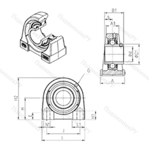 Подшипниковый узел шариковый радиальный UCPG 210