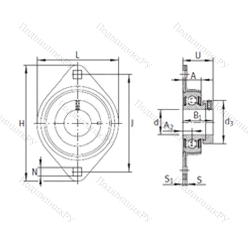 Подшипниковый узел шариковый радиальный