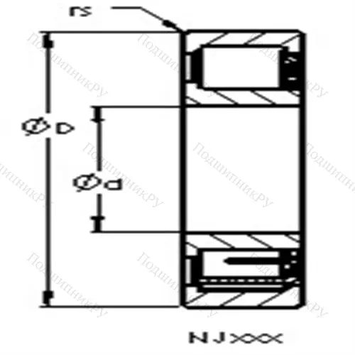 Подшипники роликовые радиальные с цилиндрическими роликами NJ 311 EMA от производителя  AST
