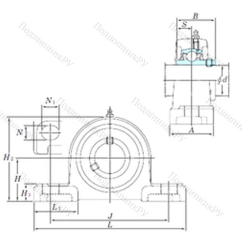 Подшипниковый узел шариковый радиальный UCP 317SC