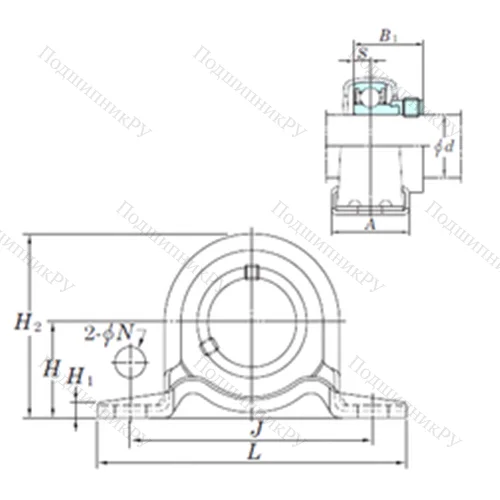 Подшипниковый узел шариковый радиальный SAPP 206-19