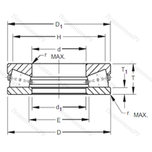 Подшипник роликовый упорный F-3090-A