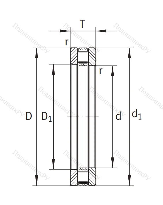 Упорный роликовый подшипник 81210 TV