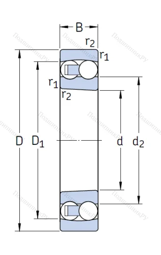 Двухрядный шариковый подшипник 2308 EKTN 9/C 3 от производителя  SKF