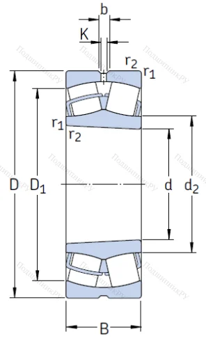 Сферический роликовый подшипник с конической посадкой на вал 24126 CCK 30/C 3W 33 от производителя  SKF