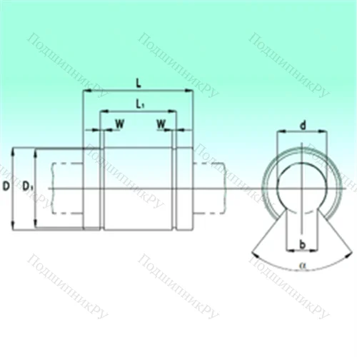 Подшипник шариковый линейный KBO 1232-PP от производителя  NBS