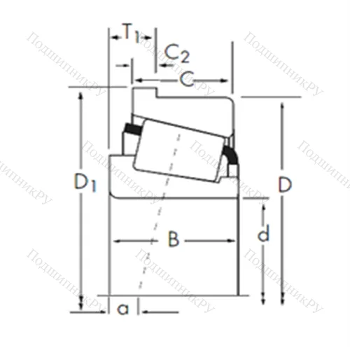 Подшипник роликовый радиально-упорный 07087/07204-B от производителя  TIMKEN