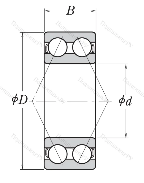 Двухрядный шариковый подшипник 3311 B 2RSRTNG