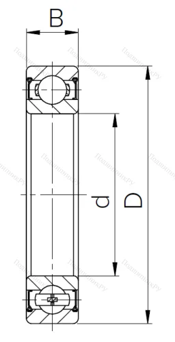Шариковый однорядный подшипник 1000803 ZZ (61803 ZZ) в Балашихе