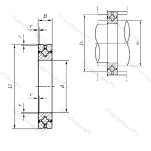 Подшипник роликовый упорно-радиальный с четырехточечным контактом CRBH 258 A UU
