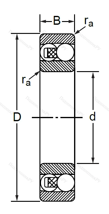Двухрядный шариковый подшипник 1504 2RS E (2204 2RSTN) в Балашихе