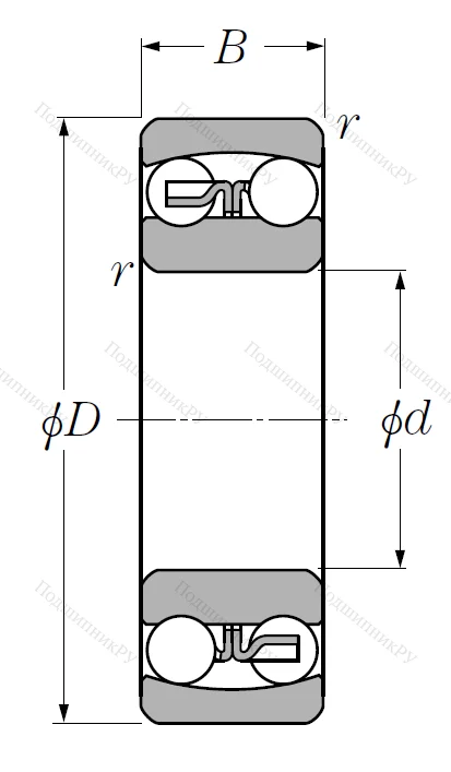 Двухрядный шариковый подшипник 2312 S