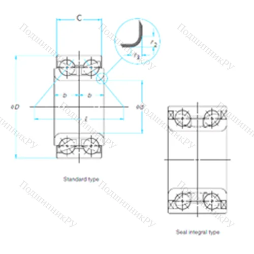 Подшипник шариковый радиально-упорный DAC 37720237 от производителя  ISO