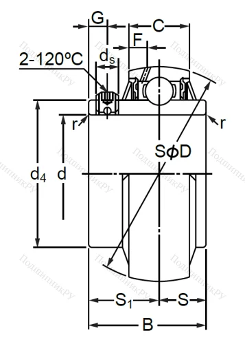 Корпусный подшипник UC 305 (480305 ГОСТ) RSPMRBBECZ в Балашихе