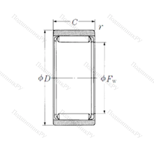 Подшипник игольчатый радиальный RNAF 10012030