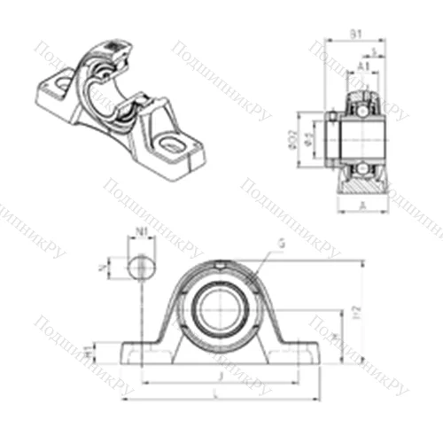 Подшипниковый узел шариковый радиальный EXPLE 210