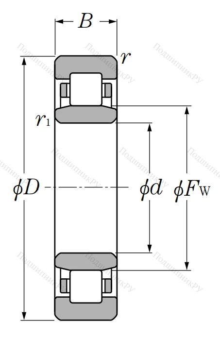 Роликовый цилиндрический подшипник