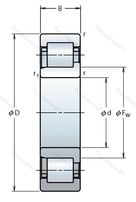 Роликовый цилиндрический подшипник NJ 305 EW