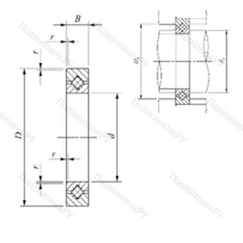 Подшипник роликовый упорно-радиальный с четырехточечным контактом CRBT 405 A