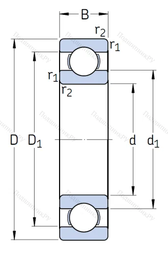 Однорядный шариковый подшипник 6218/C 3 от производителя  SKF