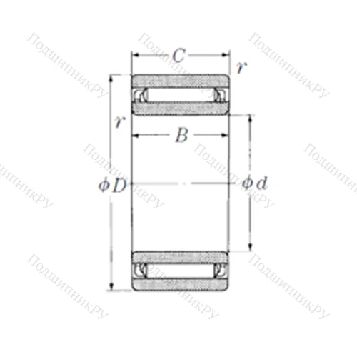 Подшипник игольчатый радиальный NAF 659530 от производителя  NSK