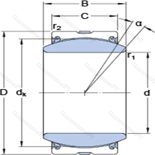 Радиальные сферические подшипники скольжения с контактными поверхностями сталь/сталь, требующие техобслуживания GE 180 TXG 3A-2LS