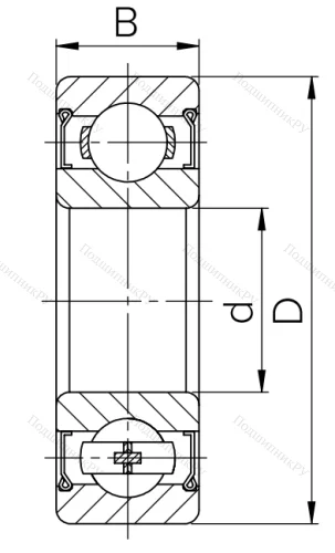Шариковый однорядный подшипник 80107 (6007 ZZ) в Балашихе