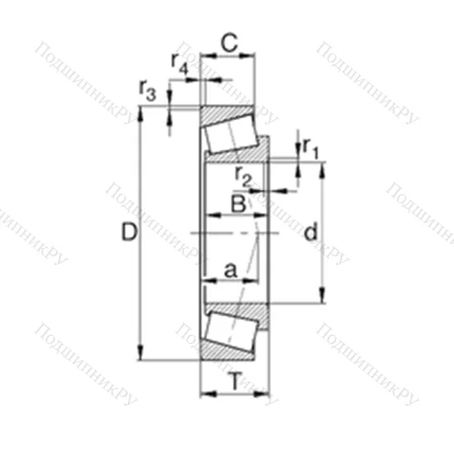 Подшипник роликовый радиально-упорный 32207J