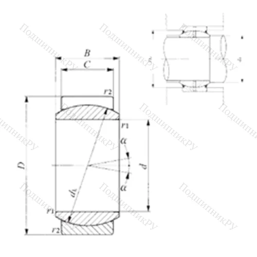 Подшипник скольжения сферический GE 5E