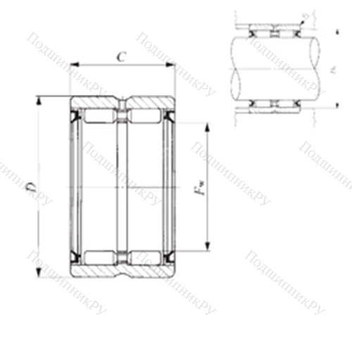 Подшипник игольчатый радиальный GBR 142216 UU от производителя  IKO