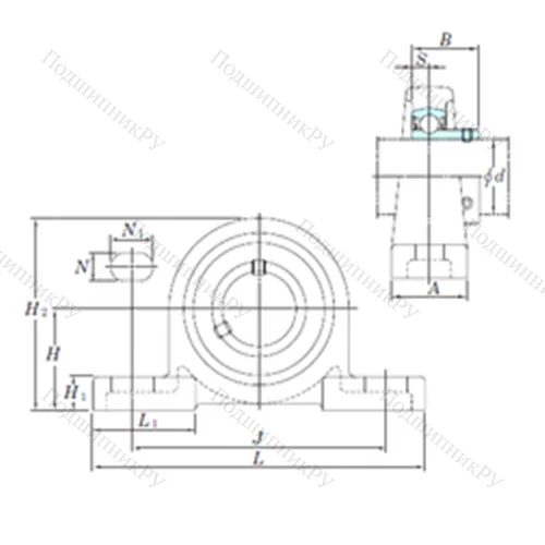 Подшипниковый узел шариковый радиальный BLP 207-20