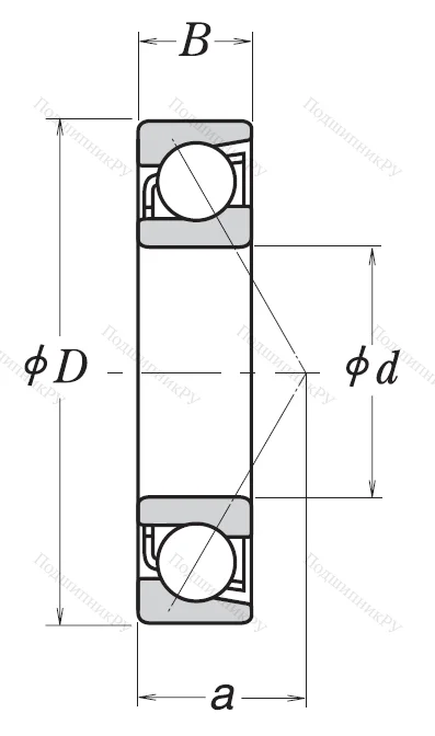 Однорядный шариковый подшипник 7312 A