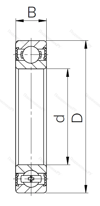 Шариковый однорядный подшипник 180208 T (6208 2RST) в Балашихе