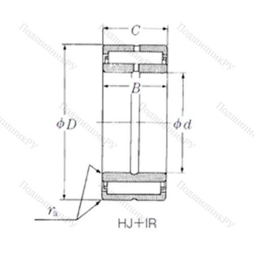 Подшипник игольчатый радиальный HJ-243320+IR-202420